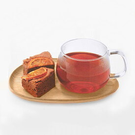 FIKA カフェスイーツ カップ＆プレートセット 耐熱ガラス 天然木トレー グラス カフェ コップ デザート 350ml