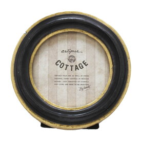 Classical アンティーク フォトフレーム ラウンド ≪ネイビー≫ 10cm×10cm ウェルカムスペース 写真 丸型 額縁 シャビー クラシック スタンド インテリア ディスプレイ 壁掛け 立て掛け【 最強配送 】