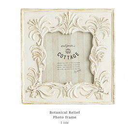 ボタニカルレリーフ フォトフレーム（Sサイズ） 16cm×16cm ウェルカムスペース 写真 フレーム 額縁 インテリア ディスプレイ 立て掛け 卓上 壁掛け ウォールフレーム