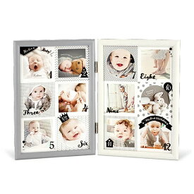 NORD ANNO ベビーフォトフレーム 「スクエア12枚」 月齢フォト 12ヶ月分飾れる 額縁 卓上 フレーム 壁掛け スタンド ディスプレイ フレーム 赤ちゃん Baby 出産祝い モノトーン SNS 正方形 真四角