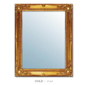 アンティーク調 レクト ミラー フレーム （ホワイト / ゴールド） W38.5xH48.5 （壁掛け用金具付き） 「ANCIENT MIRROR」 額縁 鏡 木製 ウォールミラー 壁掛け ミラートレイ 【 最強配送 】