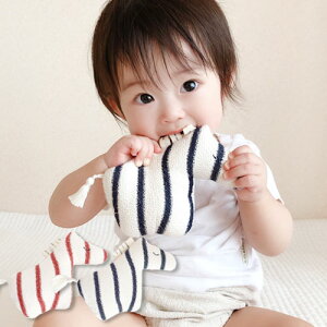 ベビー にぎにぎ シマウマ (レッド / ネイビー)日本製 おもちゃ 「PAIR DE BORDER 」ベビー用品 男の子 女の子 ファーストトイ 赤ちゃん ギフト【 出産祝い 贈り物 】【メール便可220円】