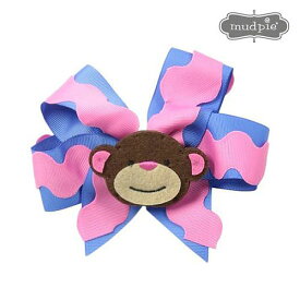 Mudpie マッドパイ MONKY BOW リボン ヘアクリップ ベビー用 女の子 ベビー用品 子供用 ヘアアクセサリー モンキー 0歳 1歳 2歳 3歳 4歳 5歳 【出産祝い】【贈り物】