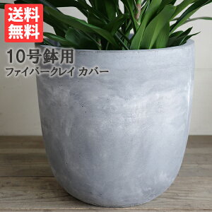 ラウンド型 アッシュグレー デザイナーズ 高級鉢カバー 送料無料 観葉植物 おしゃれ 尺鉢 大型 大鉢 10号鉢 大サイズ 大きいサイズ インテリア 10号 10号鉢がすっぽり 大鉢用 10号鉢用 インテ