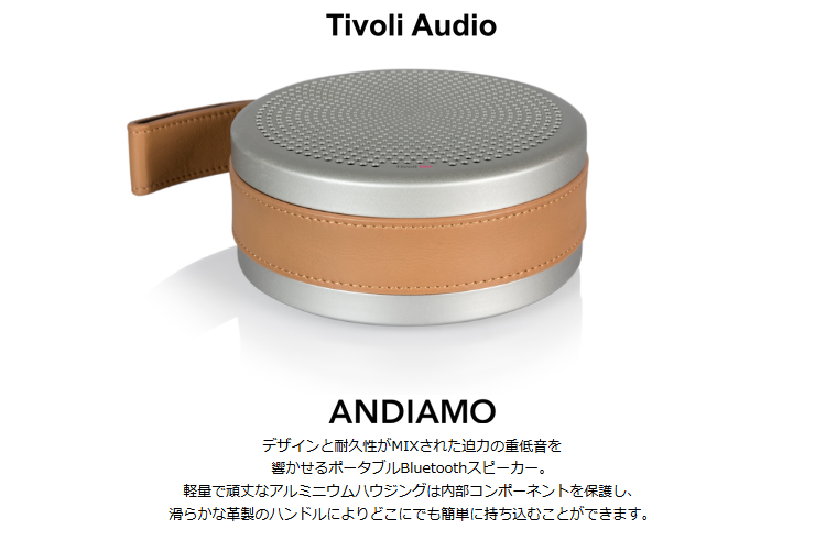 Tivoli Audio チボリ ファクトリーアウトレット ワイヤレス ANDIAMO ポータブルBluetoothスピーカー 贈呈