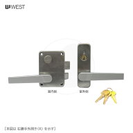 【10/9 01:59迄 エントリーでP10倍】WEST アクト面付錠 G7510 扉厚36mm キー3本付 レバーハンドル型 ギザ…