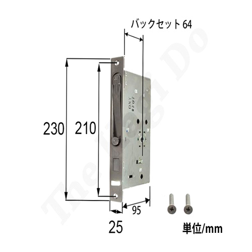 楽天市場】新日軽 錠ケース MIWA GAS3 補助錠用 バックセット64mm 