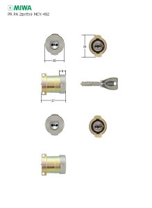 [2���b�N�Z�b�g] MIWA PR PGF.CY ����36-45mm SF �h���V���o�[�F �L�[6�{�t PA�^�C�v�p PR�V�����_�[ 2����L�[�y���a���b�N �~�� �����e�i���X���i�z