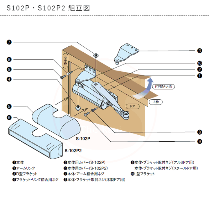 (未使用･未開封品)リョービ ドアクローザー ドアマン 玄関 勝手口用 S-102P2 mark2 クラムパック シルバー リョービ（RYOBI） ドアマン S-102P ドアクローザー 玄関・勝手口用