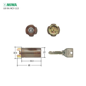 MIWA U9 RA.CY ����35-38mm CB �u�����Y�F �L�[3�{�t RA�^�C�v�p U9�V�����_�[�y���a���b�N �~�� �����e�i���X���i�z