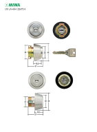 [2ロックセット] MIWA U9CYLADZST 扉厚33-41mm ST シルバー色 キー6本付 LAタイプ + BHタイプ U9シリンダ…