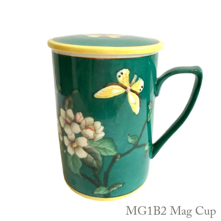楽天市場】シノワズリ 蓋付き マグカップ 花鳥柄 陶器 食器 手描き 手 