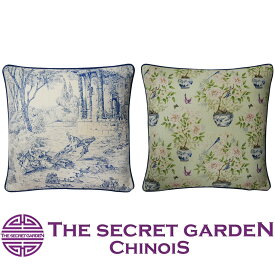 【メール便可】THE-SECRET-GARDEN Blue &White シノワズリ クッションカバー 全2種 45×45cm【43 中国 ブルーアンドホワイト シャビー モロッカン 北欧 冬 おしゃれ モロッコ オリエンタル モダン ダマスク アラベスク ゴージャス グラムスタイル】 ザ・シークレットガーデン