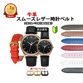 腕時計ベルト 牛革 無地 スムースレザー バンド レディース メンズ 女性用 男性用 交換用 時計ベルト 8mm 10mm 12mm 14mm 16mm 18mm 20mm 22mm 24mm バネ棒付 交換工具 付属 腕時計バンド Watch band 1000円ポッキリ 男女兼用