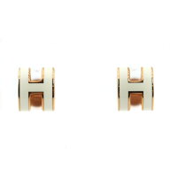 【セール中】【送料無料】HERMES エルメス ミニポップアッシュH ピアス 3.2g ポップH ホワイト ゴールド …