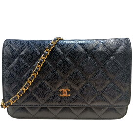 【送料無料】CHANEL　シャネル チェーンウォレット マトラッセ ココマーク キャビアスキン AP0250【中古】