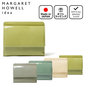 【正規販売店】MARGARET HOWELL idea ホーサ 二つ折りBOX財布［マーガレットハウエル アイデア］ 折りたたみ財布 ブランド 本革 エナメル レザー ミニ ウォレット コンパクト ボックス型小銭入れ シンプル かわいい おしゃれ ナチュラル レディース バッグマニア