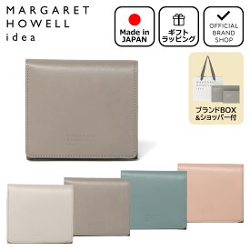 【正規販売店】MARGARET HOWELL idea エルム BOX折り財布 ［マーガレットハウエル アイデア］ 折りたたみ財布 二つ折り ブランド 柔らかい 薄い 軽量 コンパクト 小さめ ミニ 小銭入れ シンプル ナチュラル 日本製 レザー 本革 メンズ レディース バッグマニア