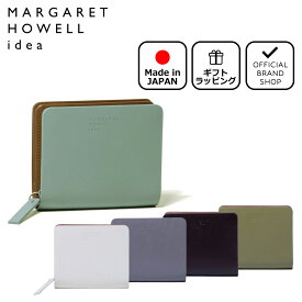 【正規販売店】MARGARET HOWELL idea ベンジャミン ラウンドファスナー折り財布(B)［マーガレットハウエル アイデア］ 折りたたみ財布 ブランド 二つ折り 本革 レザー ミニ ウォレット コンパクト シンプル 日本製 おしゃれ 大人 レディース メンズ バッグマニア