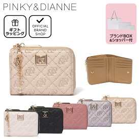 【正規販売店】PINKY&DIANNE &ユニオン L字ファスナー折り財布 ［ピンキー＆ダイアン］ 折りたたみ財布 二つ折り L字ファスナー ブランド 大容量 チャーム付 きれいめ カジュアル かわいい おしゃれ 大人 モノグラム ピンキー アンド ダイアン レディース バッグマニア