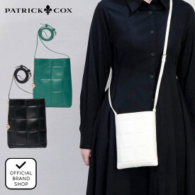 【正規販売店】PATRICK COX ブロックレザー スマホショルダー［パトリック・コックス］ ショルダー バッグ ブランド 本革 レザー スマホポーチ 斜めがけ 肩がけ サコッシュ ストラップ ミニ コンパクト 小さめ おしゃれ かわいい チャーム付き レディース バッグマニア