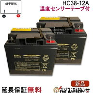 【平日13時迄当日出荷】 【2個セット】 温度センサーテープ付き 純正 HC38-12A 電動車椅子 バッテリース…