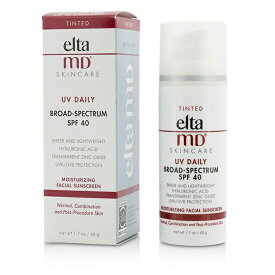 【月間優良ショップ受賞】 EltaMD UV Daily Moisturizing Facial Sunscreen SPF 40 - For Normal, Combination & Post-Procedure Skin - Tinted エルタMD UV デイリー 送料無料 海外通販