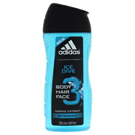 【月間優良ショップ受賞】 Adidas Ice Dive 3 Hair &amp; Body Wash Marine Extract Refreshing Shower Gel 8.4 oz 送料無料 海外通販