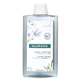 【月間優良ショップ受賞】 Klorane Shampoo With Organic Flax (Volume Fine Hair) クロラーヌ Shampoo With Organic Flax (Volume Fine Hair) 400ml/13.5oz 送料無料 海外通販