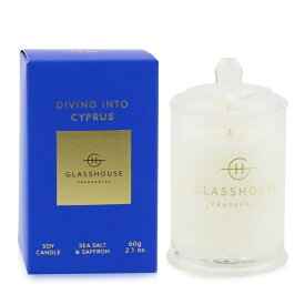 【月間優良ショップ受賞】 Glasshouse Triple Scented Soy Candle - Diving Into Cyprus (Sea Salt & Saffron) グラスハウス Triple Scented Soy Can 送料無料 海外通販