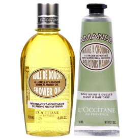 【月間優良ショップ受賞】 L'Occitane Almond Cleansing and Softening Shower Oil and Hand Cream Kit 8.4oz Shower Oil, 1oz Cream 2 Pc Kit 送料無料 海外通販