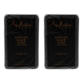 【月間優良ショップ受賞】 Shea Moisture African Black Soap Bar Acne Prone and Troubled Skin Pack of 2 シアモイスチャー アフリカンブラックソープバーにきびが発生しやすく、問題のあるスキンパック2個入 送料無料 海外通販