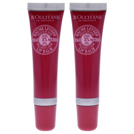 【月間優良ショップ受賞】 L'Occitane Shea Butter Delightful Rose Lip Balm - Pack of 2 0.4 oz 送料無料 海外通販
