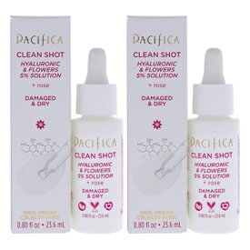 【月間優良ショップ受賞】 Pacifica Clean Shot Hyaluronic and Flowers 5 Percent Solution - Pack of 2 Serum パシフィカ クリーンショットヒアルロンと花5パーセントソリューション-2パックの血清 0 送料無料 海外通販