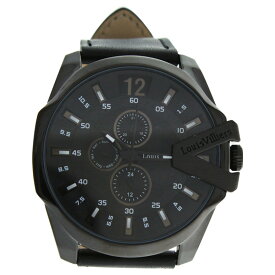 Louis Villiers LVAG8912-8 Black/Black Leather Strap Watch by Louis Villiers for Men - 1 Pc Watch