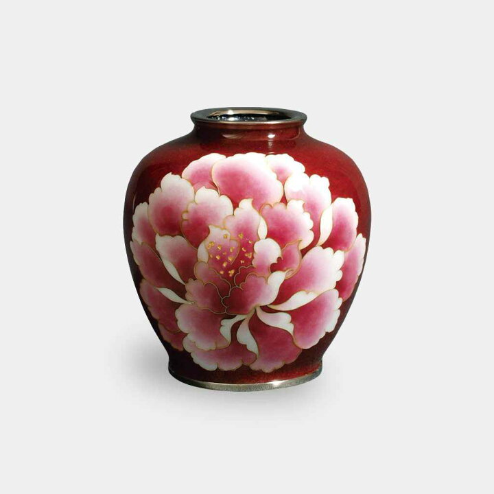七宝焼牡丹文花瓶唐木台・時代箱付MR8760B 【公式通販】