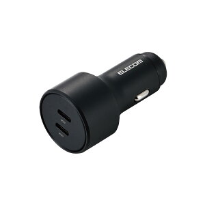 �G���R�� �J�[�`���[�W���[ �V�K�[�\�P�b�g USB-C �ő�40W (2�|�[�g���v) USB PD�Ή� 20W USB-C×2 2�䓯���[�d 12V24V�Ή� [iPhone 14/13/12/11/SE3/SE2�AiPad ���Ή�] �u���b�N EC-D