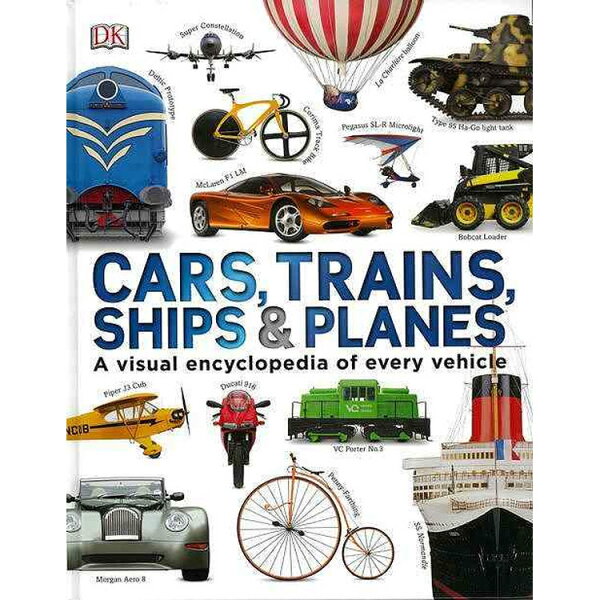 【のりもの図鑑 洋書 アウトレットブック】CARS,TRAINS,SHIPS&PLANES 車 電車 船 飛行機