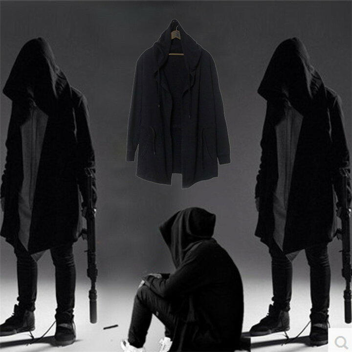 楽天市場 コート メンズ ジャケット 春秋 ジャケット 欧米 お兄系 アウター Dark トップス ローブ 暗黒 かっこいい フード付き 変装 激安 大きいサイズもあり ザ ブリッジ