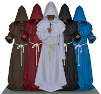 ハロウィンコスプレコスチューム神父十字架牧師宣教師牧師キリスト教修士大人用メンズ男性用ホラーオバケ屋敷