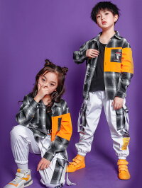 キッズダンス衣装セットアップ韓国チェック柄男の子子供服ダンス衣装ヒップホップキッズsale激安ステージ衣装演出服キッズダンスダンス衣装シャツパンツ110120130140150160170180