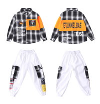 キッズダンス衣装セットアップ韓国チェック柄男の子子供服ダンス衣装ヒップホップキッズsale激安ステージ衣装演出服キッズダンスダンス衣装シャツパンツ110120130140150160170180