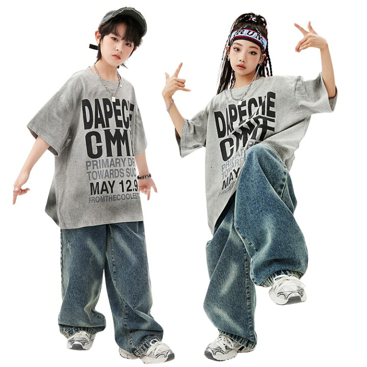 キッズダンス衣装 セットアップ 子供服 ヒップホップ 男の子 女の子 ストリート系 キッズダンス衣装 tシャツ 半袖 デニムパンツ かっこいい 子ども服 ダンス衣装 セットアップ キッズダンス 衣装 練習着 ダンスウェア ジュニア おしゃれ ザ・ブリッジ