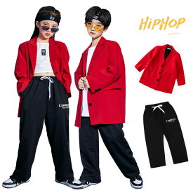 スーツ 子供 ジャケット 赤 パンツ 黒 キッズ ダンス衣装 セットアップ 韓国 子供服 ヒップホップ キッズ 服 春秋 スーツ 男の子 女の子 k-pop ジャケット 長袖 ズボン ダンス 衣装 ストリート系