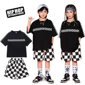 キッズダンス衣装 セットアップ ヒップホップ jazz 上下セット hiphop キッズ 子供服 男の子 女の子 シャツ ゆったり 半袖 ショート丈 白 黒 パンツ ショート丈 ハーフパンツ ダンスウェア ソリッドカラー シンプル系 派手 おしゃれ カッコイイ