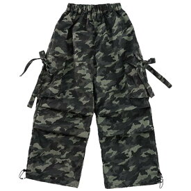 キッズ ダンス 衣装 ヒップホップ セットアップ ストライプ ベースボールシャツ 迷彩 パンツ 単品売り 子供服 ガールズ ボーイズ 110-180cm ジュニア チーム 発表会 練習着 2点セット カモフラ カーゴパンツ ダボダボ ズボン 長袖