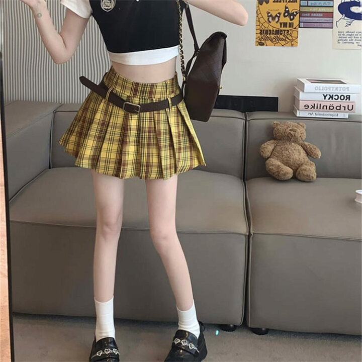 楽天市場】ダンス衣装 スカート イエロー チェック柄 k-pop アイドル 