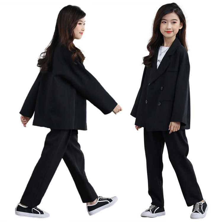 2点セット 卒業式 スーツ 女の子 アウター パンツ 卒服 パンツスーツ 小学生 中学生 韓国