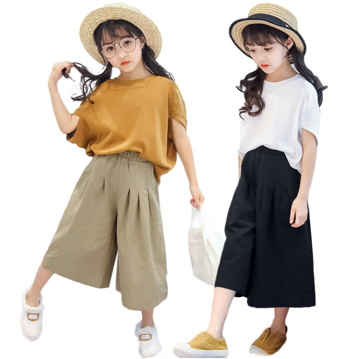 楽天市場 韓国 子供服 セットアップ 女の子 大人っぽい 夏 カジュアル 綿麻 キッズ 半袖 Tシャツ ガウチョパンツ 子ども服 ジュニア キッズ服 学生 ファッション 110 1 130 140 150 160 170 ザ ブリッジ