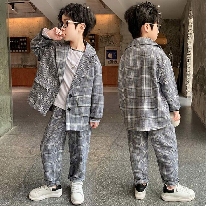 楽天市場】チェック柄 卒業式 男の子 カジュアルスーツ 小学校 卒業式 